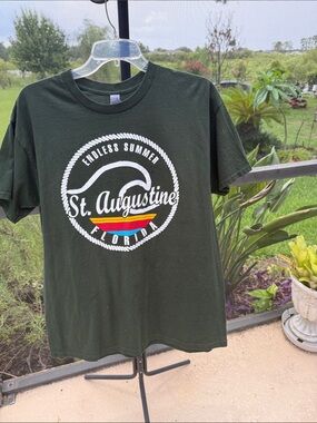 Gildan Forest Green Endles St. Augustine Florida Logo Tee